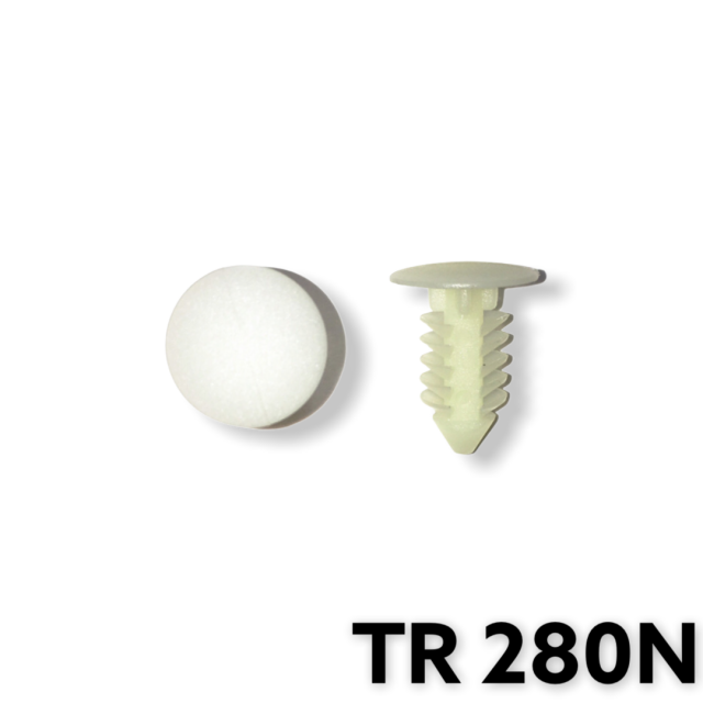 TR280N - 100 or 500 / Natural Color Universal Trim Clip (1/4" Hole)